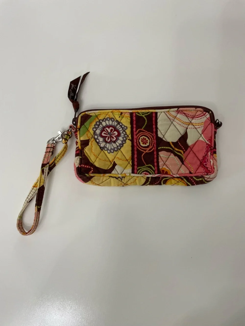 Vera Bradley Buttercup Quilted Floral Clutch Wallet Pink Yellow Preppy Boho